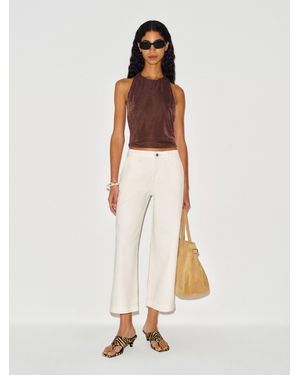 Reformation Cary Low Rise Slouchy Wide Leg Cropped Jeans - White