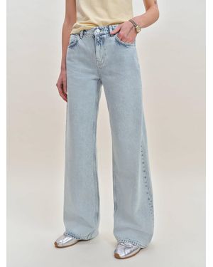 Reformation Cary Low Rise Slouchy Wide Leg Jeans Denim - Blue