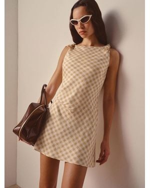 Reformation Louisa Silk Twill Dress - Brown