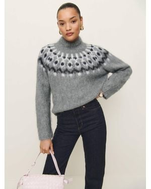 Reformation Idylla Brushed Alpaca Turtleneck - Blue