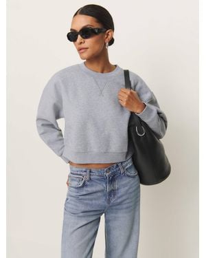 Reformation Cropped Oversized Vintage Crewneck Sweatshirt - Gray