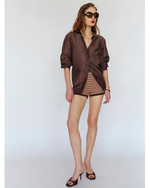 Reformation Eli Oversized Shirt Sheer - Multicolour