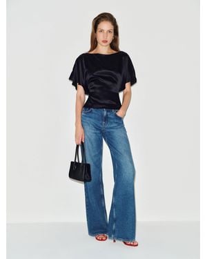 Reformation Avery Silk Top - Blue
