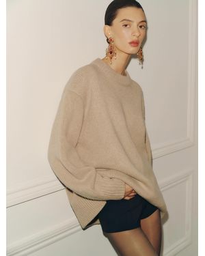 Reformation Jo Regenerative Wool Oversized Crew Jumper - Natural