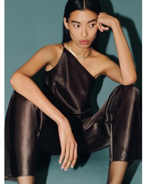 Reformation Samantha Silk Two Piece Pearl 4 - Black