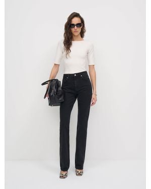 Reformation Blair High Rise Baby Bootcut Jeans - White