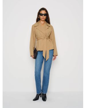 Reformation Jaden Cropped Trench Coat - Blue