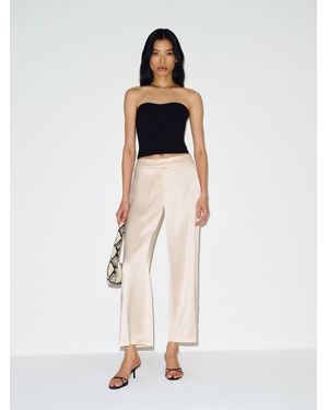 Reformation Gisele Satin Low Rise Cropped Pant 0 - White