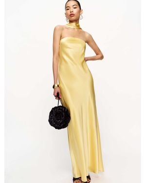 Reformation Oren Silk Dress - Yellow