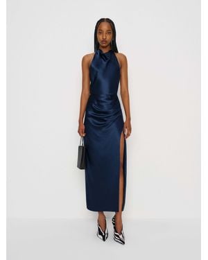 Reformation Emeline Silk Dress - Blue