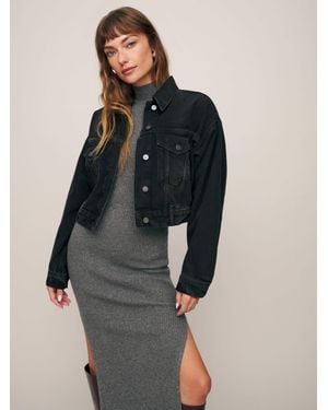 Reformation Jori Cropped Denim Jacket - Blue