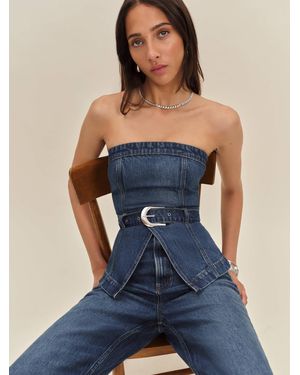 Reformation Collins Denim Top - Blue