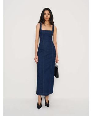 Reformation Gladys Super Stretch Denim Midi Dress - Blue