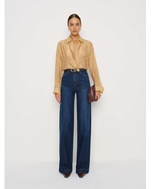 Reformation Bex Super Stretch High Rise Wide Leg Jeans Cotton - Blue