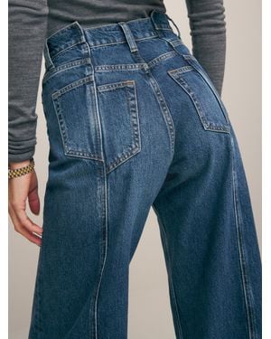 Reformation Cary High Rise Slouchy Wide Leg Jeans - Blue