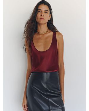Reformation Veya Silk Top - Red