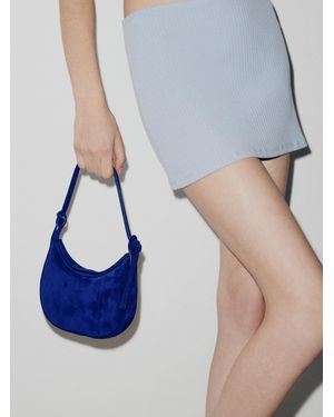 Reformation Mini Rosetta Shoulder Bag Leather - Blue