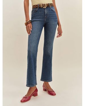 Reformation Valeria Super Stretch Mid Rise Ankle Flare Jeans - Blue