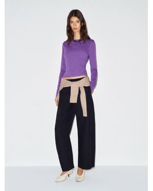 Reformation Ezra Slim Fit Long Sleeve - Purple