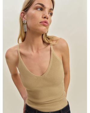 Reformation Peony Ribbed Sweater Tank - Natural