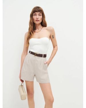 Reformation Mason Linen Short 0 - White
