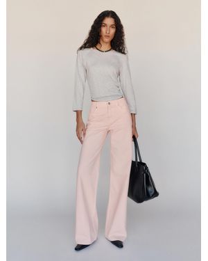 Reformation Cary Low Rise Slouchy Wide Leg Jeans Denim - Natural