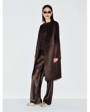 Reformation Stella Satin Coat - Brown