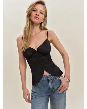 Reformation Lumi Silk Top - Blue