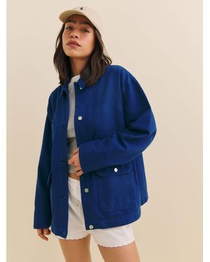 Reformation Callum Denim Chore Jacket French - Blue