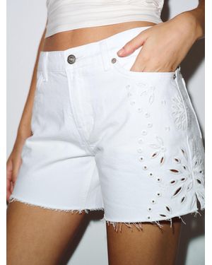 Reformation Sutton Low Rise 2.5" Slouchy Jean Shorts - White
