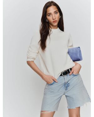 Reformation Raye Mid Rise 6" Jean Shorts Denim - Gray
