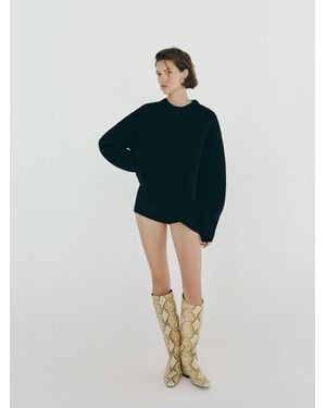 Reformation Jo Regenerative Wool Oversized Crew Jumper - Black