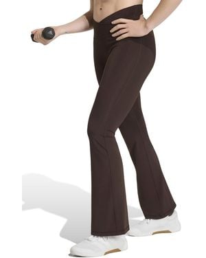 adidas Women's 3 Stripes Studio All Me Flare X-over leggings - Brown