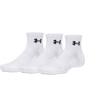 Under Armour Women's Performance Cotton 3-pack Quarter Socks - White