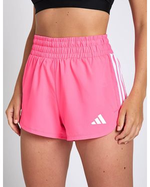 adidas Women's Pacer Workout Woven High Rise Shorts - Pink