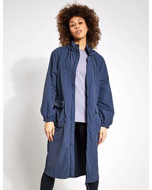 GOODMOVE Women's Packable Longline Parka With Stormwear - Blue