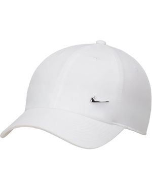 Nike Women's Dri-fit Club Unstructured Metal Swoosh Cap - White