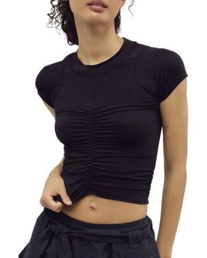 Fp Movement Women's Tempo Ruched Short Sleeve Tee - Blue