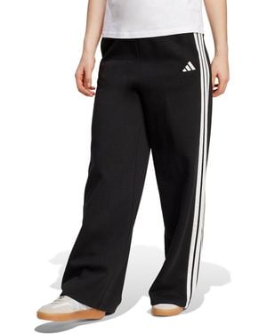 adidas Women's 3-stripes Fleece Wide Pant - Black