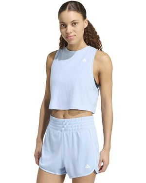 adidas Women's Train Essentials Boxy Workout Tank Top - Blue