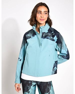 GOODMOVE Women's Waterproof Hooded Cropped Sports Jacket - Blue