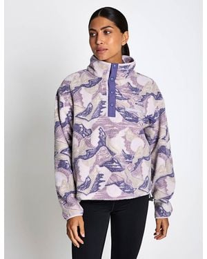 Columbia Women's Helvetia Ii Cropped Sherpa Half Snap Printed Fleece - Purple