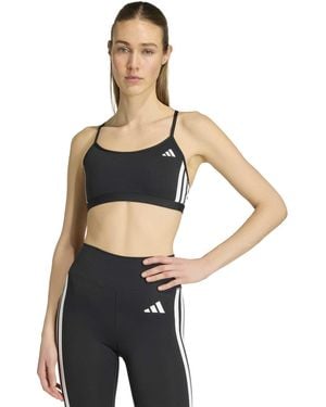 adidas Women's Optime Essentials 3-stripes Light Support Sports Bra - Grey