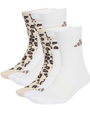 adidas Women's Leo Graphic Socks 3 Pair Pack - White