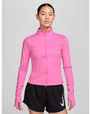 Nike Women's Swift Dri-fit Full-zip Running Mid Layer - Pink