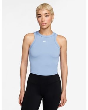 Nike Women's One Fitted Dri-fit Cropped Tank Top - Blue