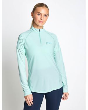 Berghaus Women's 24/7 Tech Tee Long Sleeve Half Zip - Blue