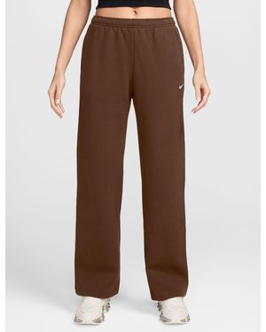 Nike Women's Studio Fleece Open-hem Trousers - Brown