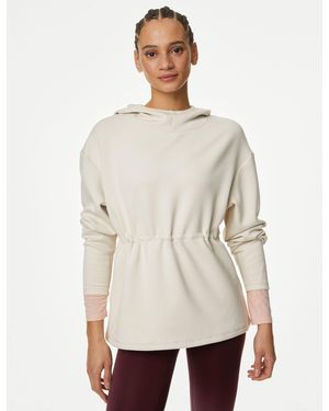 GOODMOVE Women's Relaxed Yoga Longline Hoodie - Natural