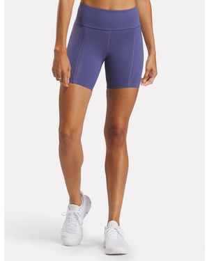 Reebok Women's Lux High Waisted Biker Shorts 6" - Blue